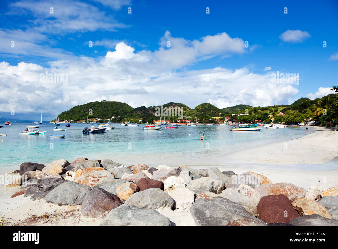 Bay e il porto di Terre-de-Haut, Les Saintes isole Arcipelago di Guadalupa Foto Stock
