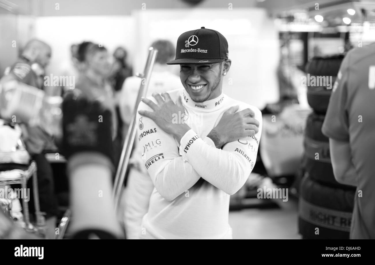 San Paolo del Brasile. 22 Novembre, 2013. Motorsports: FIA Formula One World Championship 2013, il Gran Premio del Brasile, #10 Lewis Hamilton (GBR, Mercedes AMG Petronas Team di F1), il credito: dpa picture alliance/Alamy Live News Foto Stock