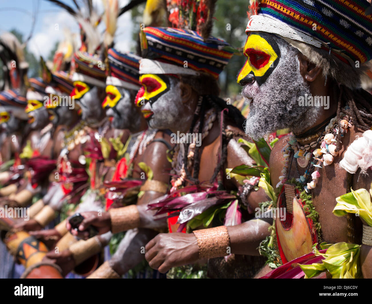 Cultura Kunai Singsing Group - Goroka Show, Papua Nuova Guinea Foto Stock
