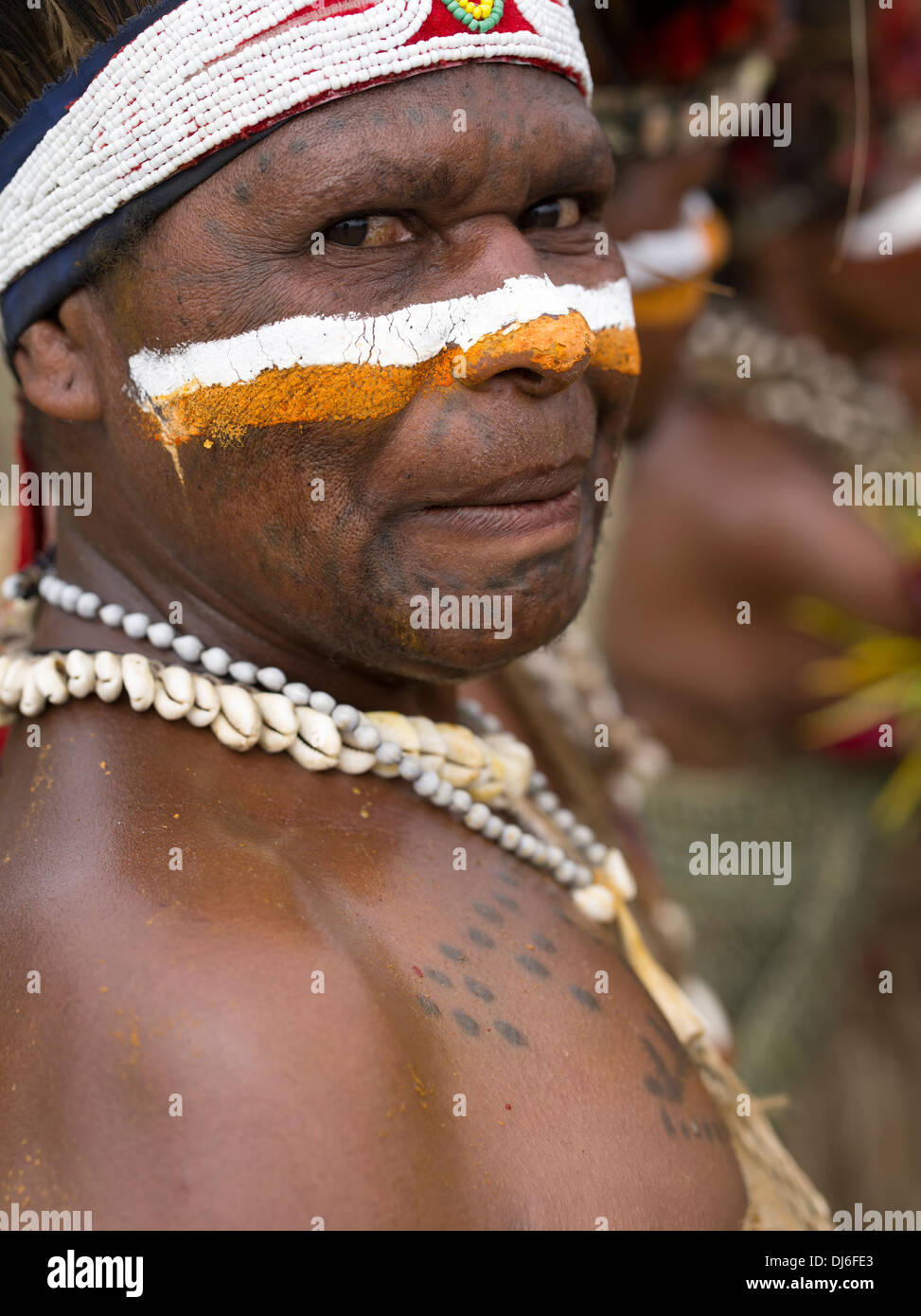 Gilpaunek Kolkole, Ele Cultura Gruppo, Chimbu Provincia - Goroka Show, Papua Nuova Guinea Foto Stock