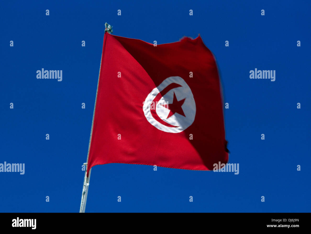 Gightis Tunisia bandiera nazionale Foto Stock