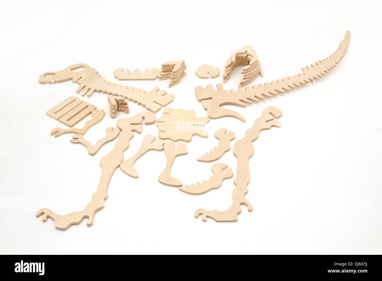 Tchibo Tyrannosaurus Rex in legno 3D i pezzi del puzzle Foto Stock
