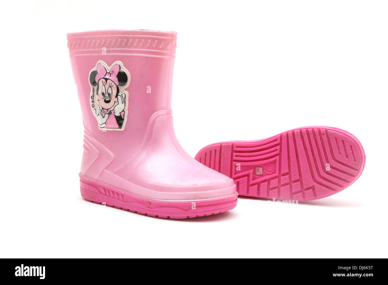 Una coppia di bambini Rosa Minnie Mouse stivali da pioggia Foto stock -  Alamy