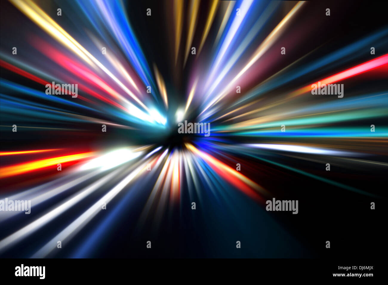 Velocità di accelerazione moto sulla strada di notte Foto Stock