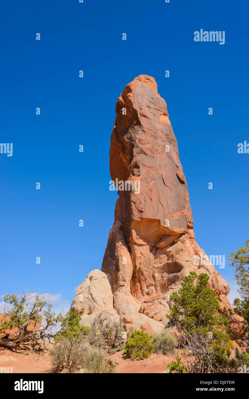 Dark Angel, Devils Garden, il Parco Nazionale di Arches, Utah, Stati Uniti d'America Foto Stock