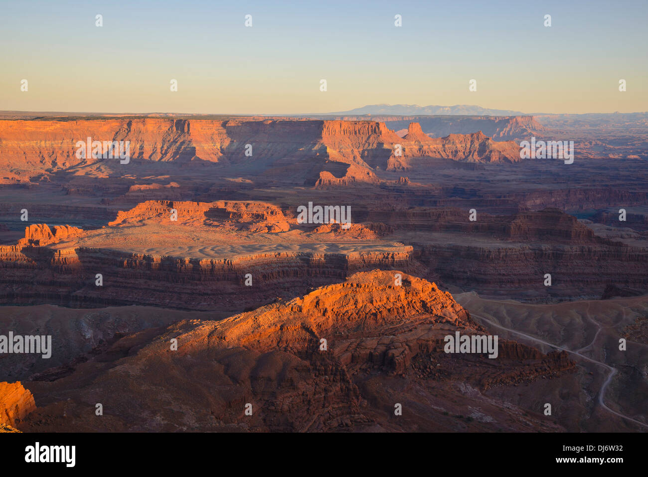 Tramonto su Dead Horse Point State Park, Utah, Stati Uniti d'America Foto Stock