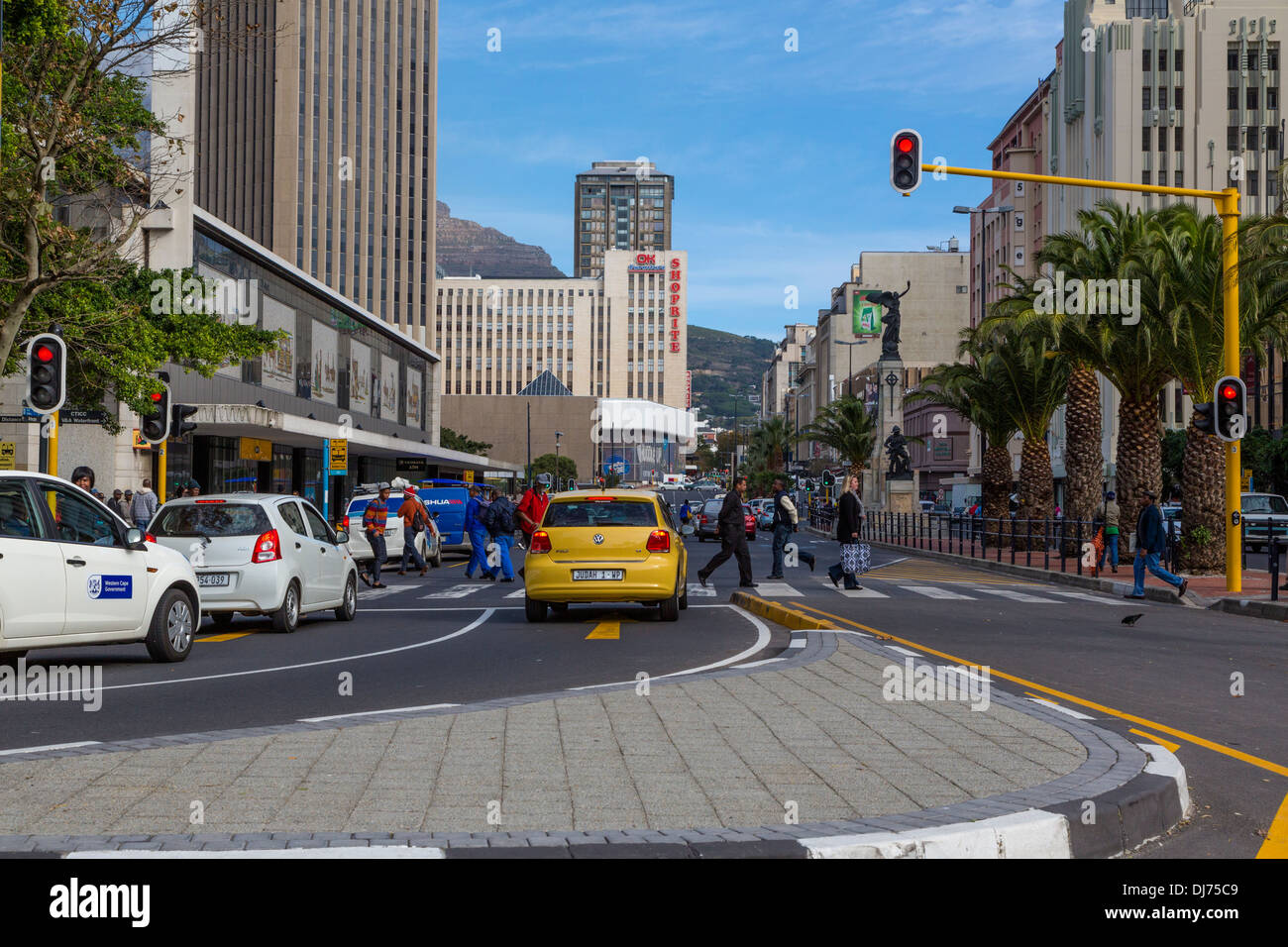 Sud Africa, Cape Town Central Business District. Adderley Street. Foto Stock