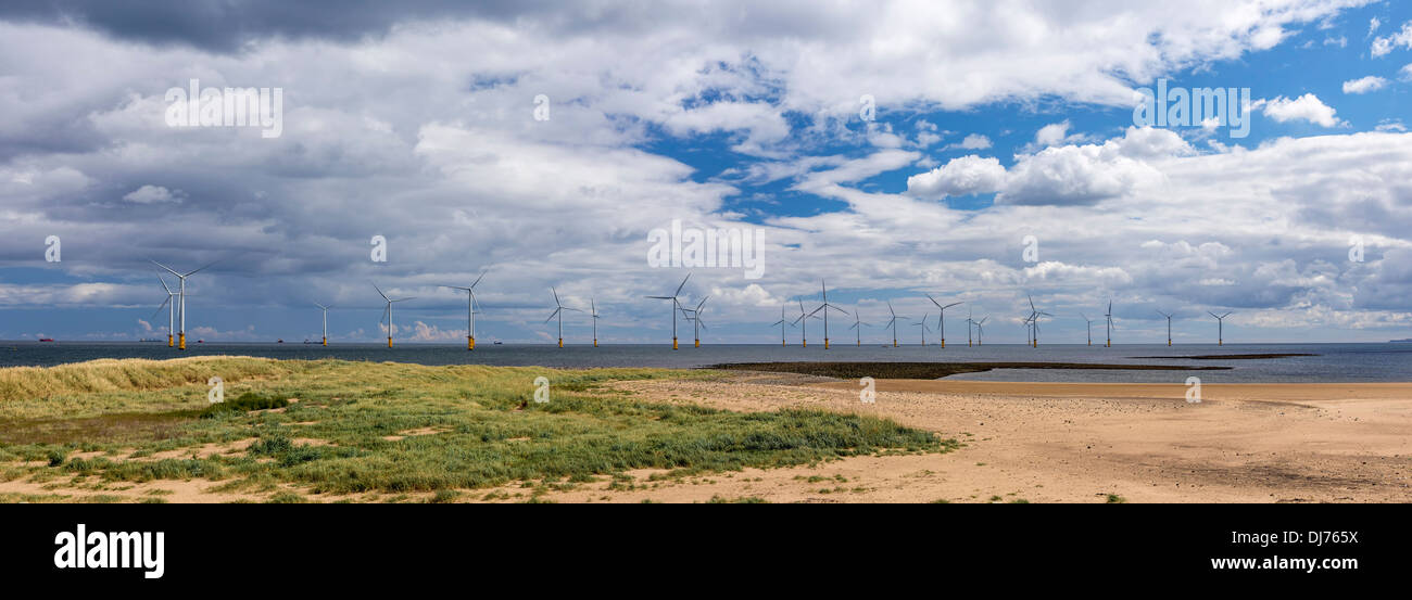 Teesside wind farm vicino Redcar, North Yorkshire. Foto Stock