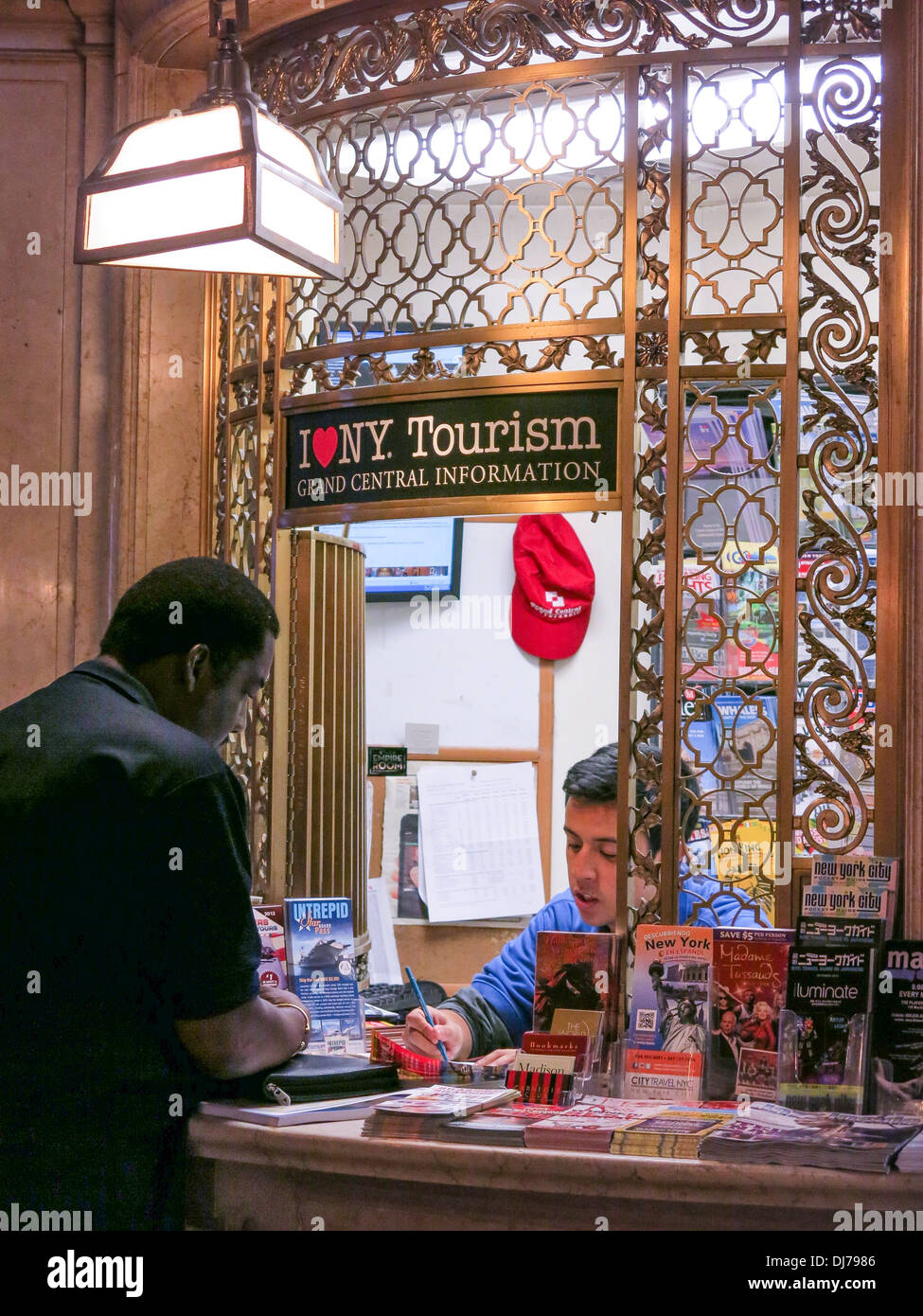 Informazioni turistiche finestra in Grand Central Terminal, NYC Foto Stock