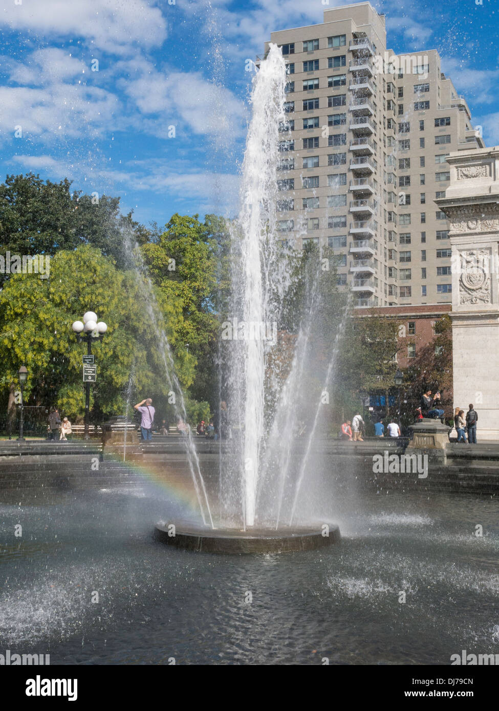 Fontana, Washington Square Park, Greenwich Village, NYC Foto Stock