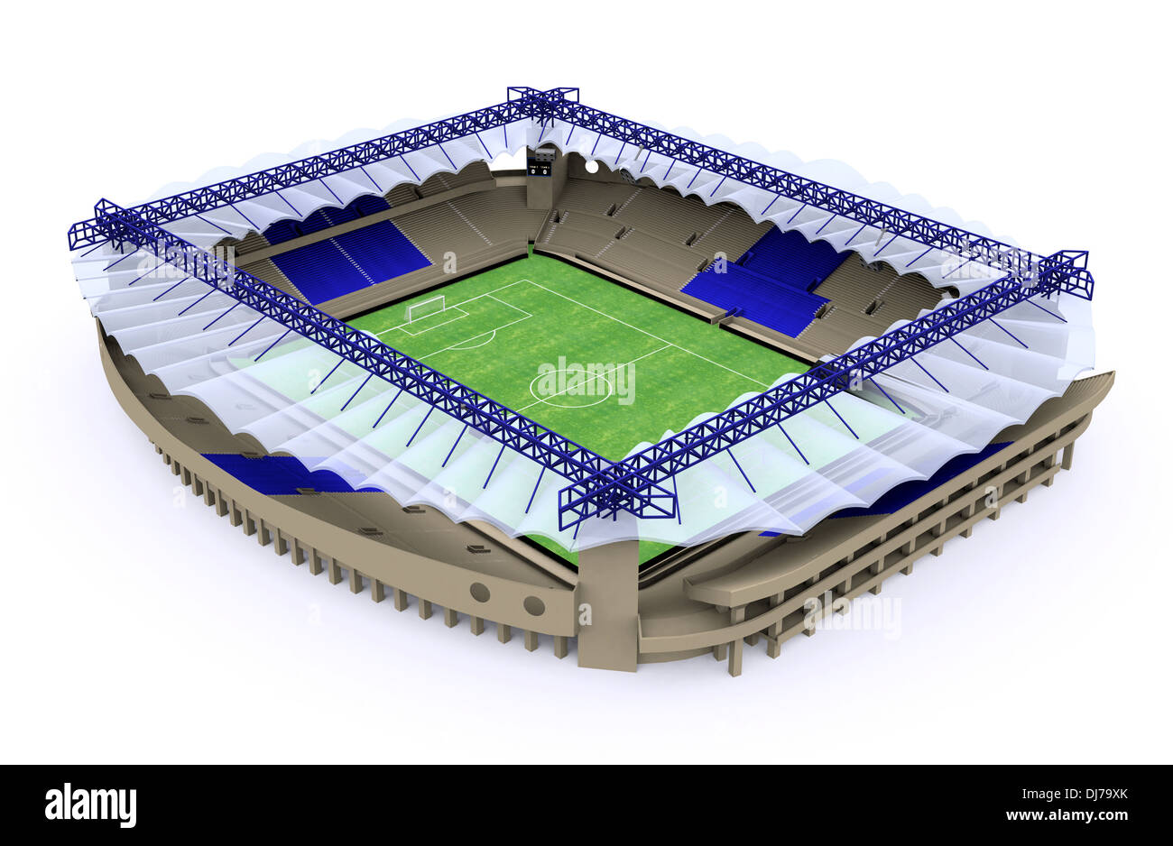 Stadio di calcio su sfondo bianco (Computer immagine generata) Foto Stock