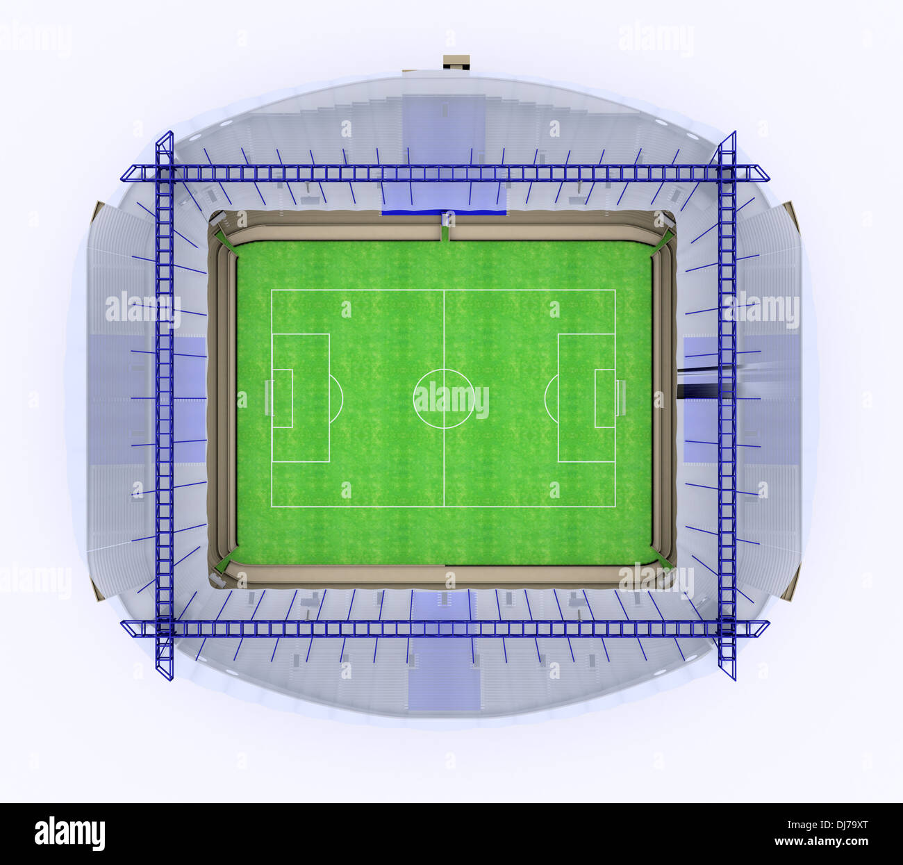 Stadio di calcio su sfondo bianco (Computer immagine generata) Foto Stock