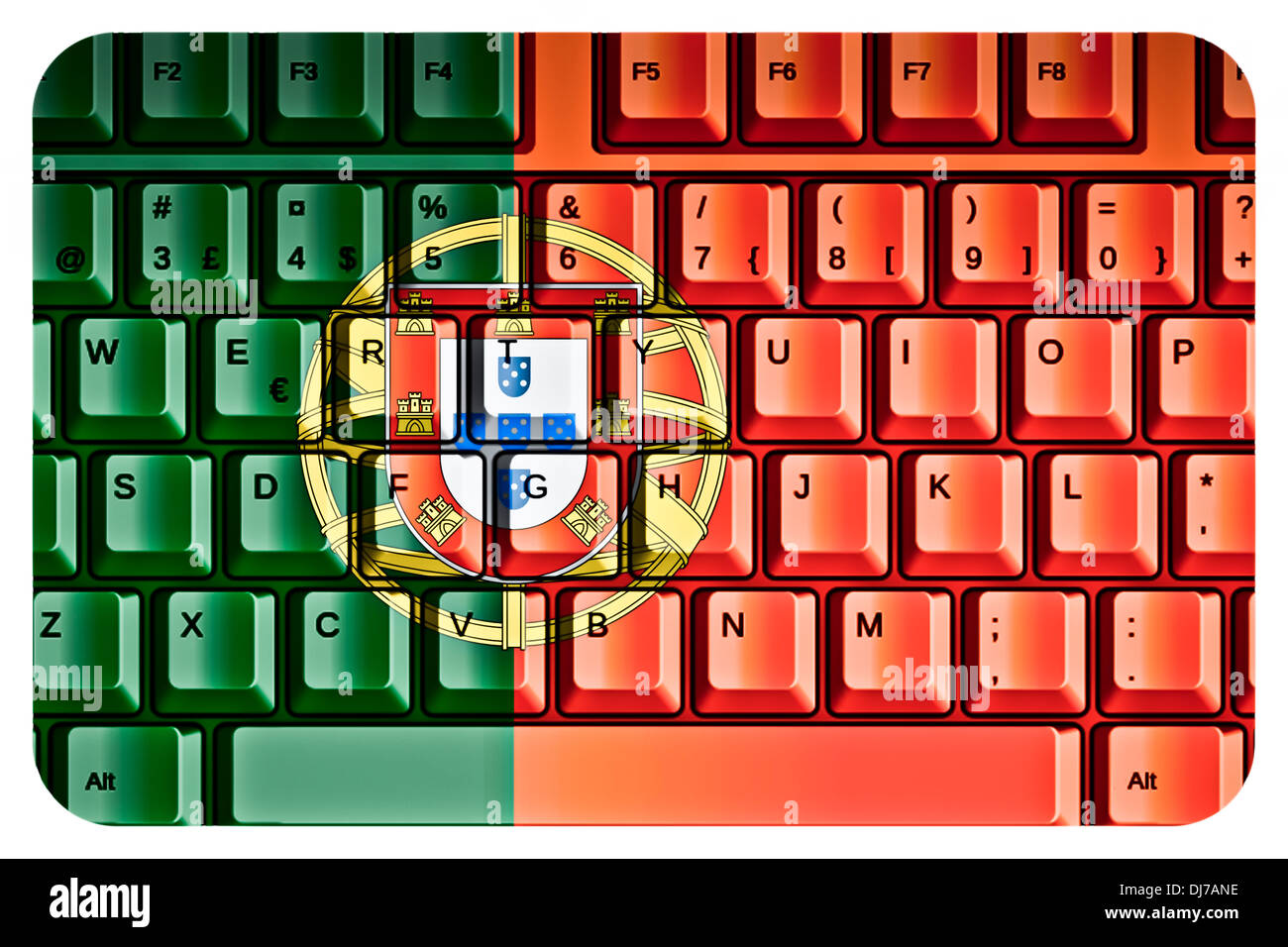 Tastiera del computer con la bandiera del Portogallo Concept Foto stock -  Alamy