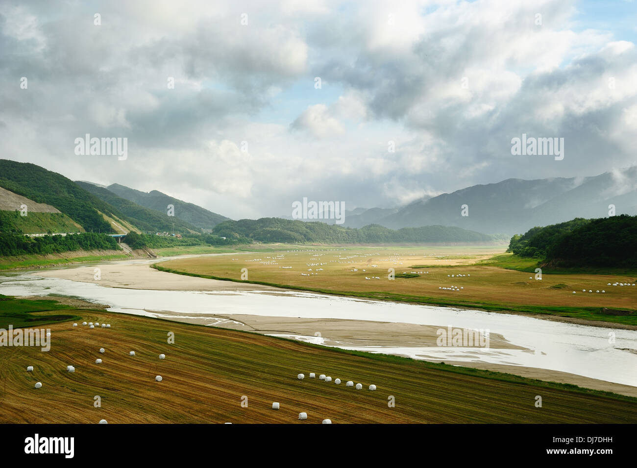 Paesaggio del Fiume Soyang in Inje, Corea Foto Stock
