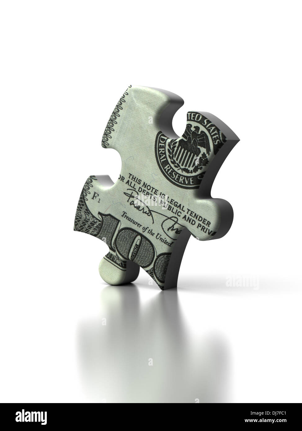 Dollar Puzzle (alta risoluzione computer immagine generata) Foto Stock