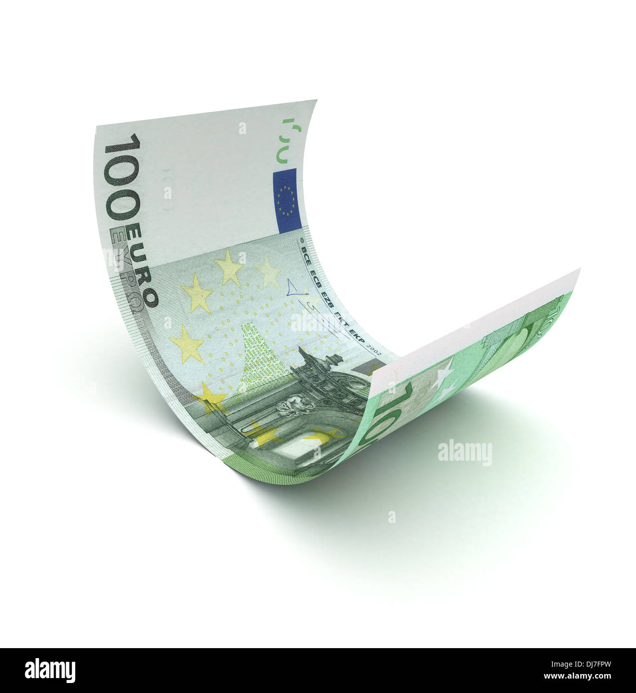 Singola Euro su sfondo wihite (computer immagine generata) Foto Stock