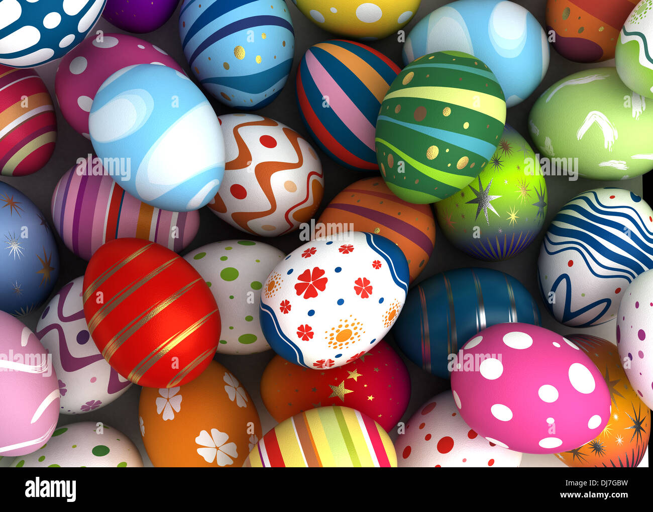 Sfondo con le uova di Pasqua (Computer immagine generata) Foto Stock