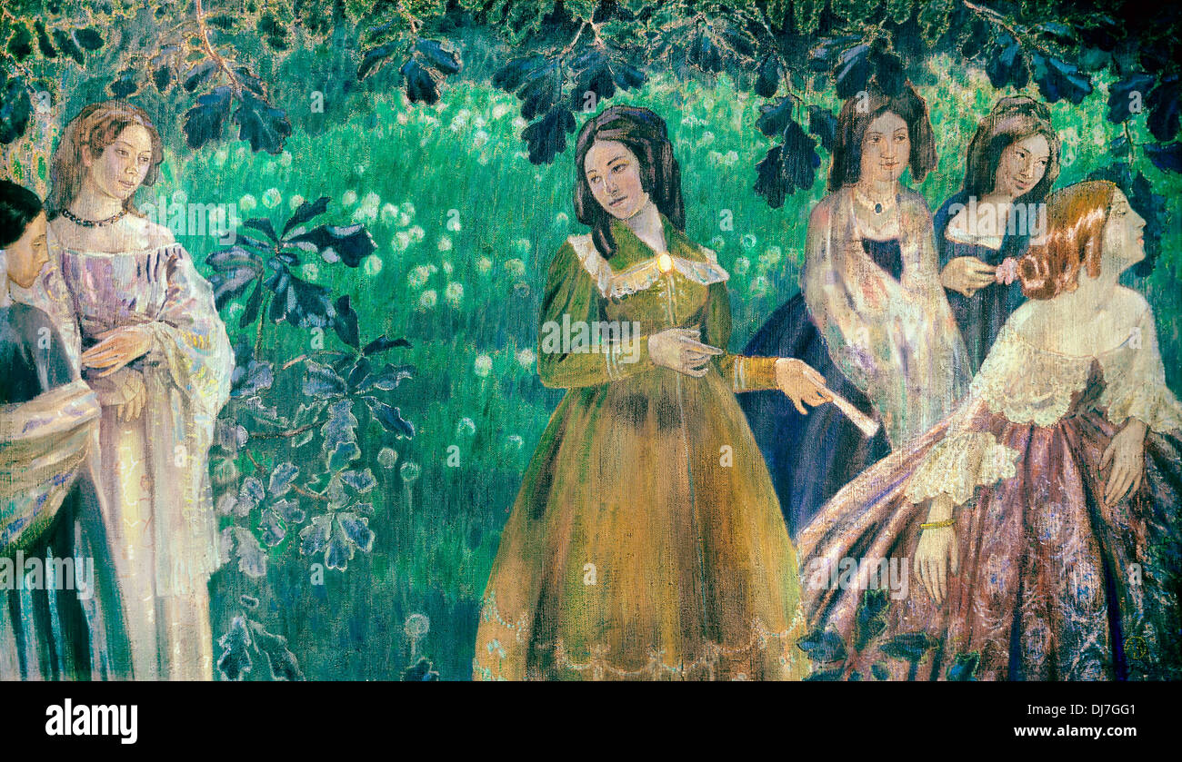 Victor Borisov-Musatov, la Collana Smeraldo 1903-1904 Olio e tempera su tela. Galleria Tretyakov a Mosca, Russia. Foto Stock