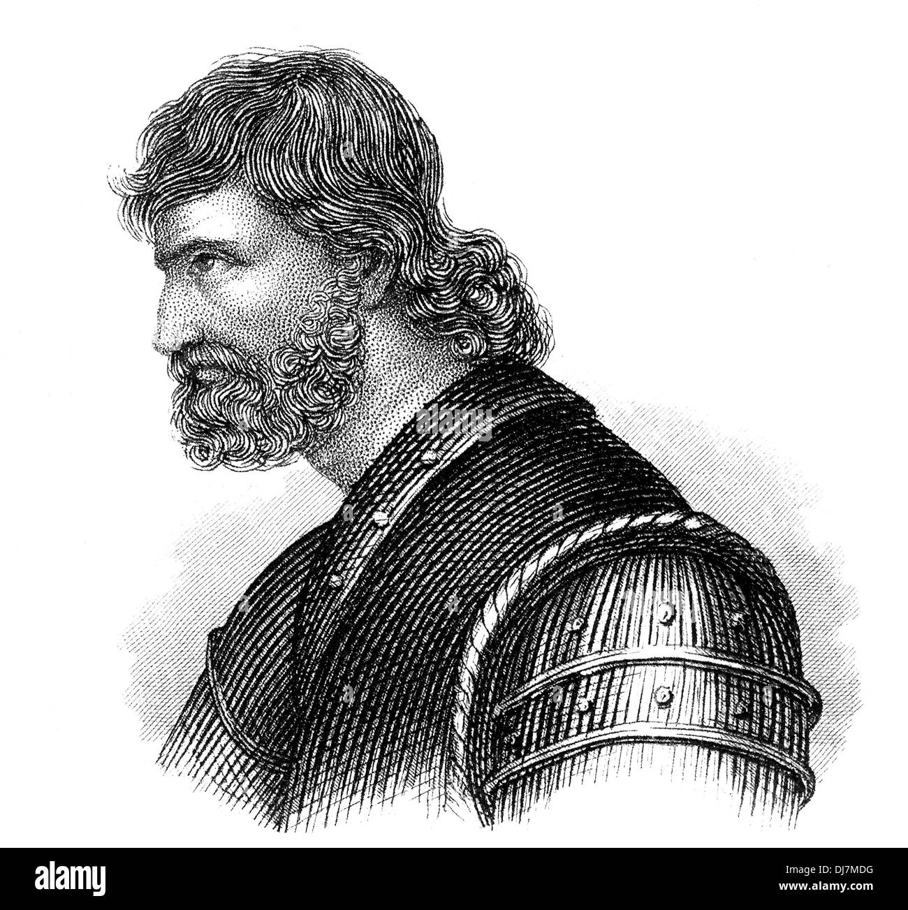 Ritratto di Jan Žižka o Zizka von Trocnov, ca. 1360 - 1424, un capo militare degli hussiti , Foto Stock