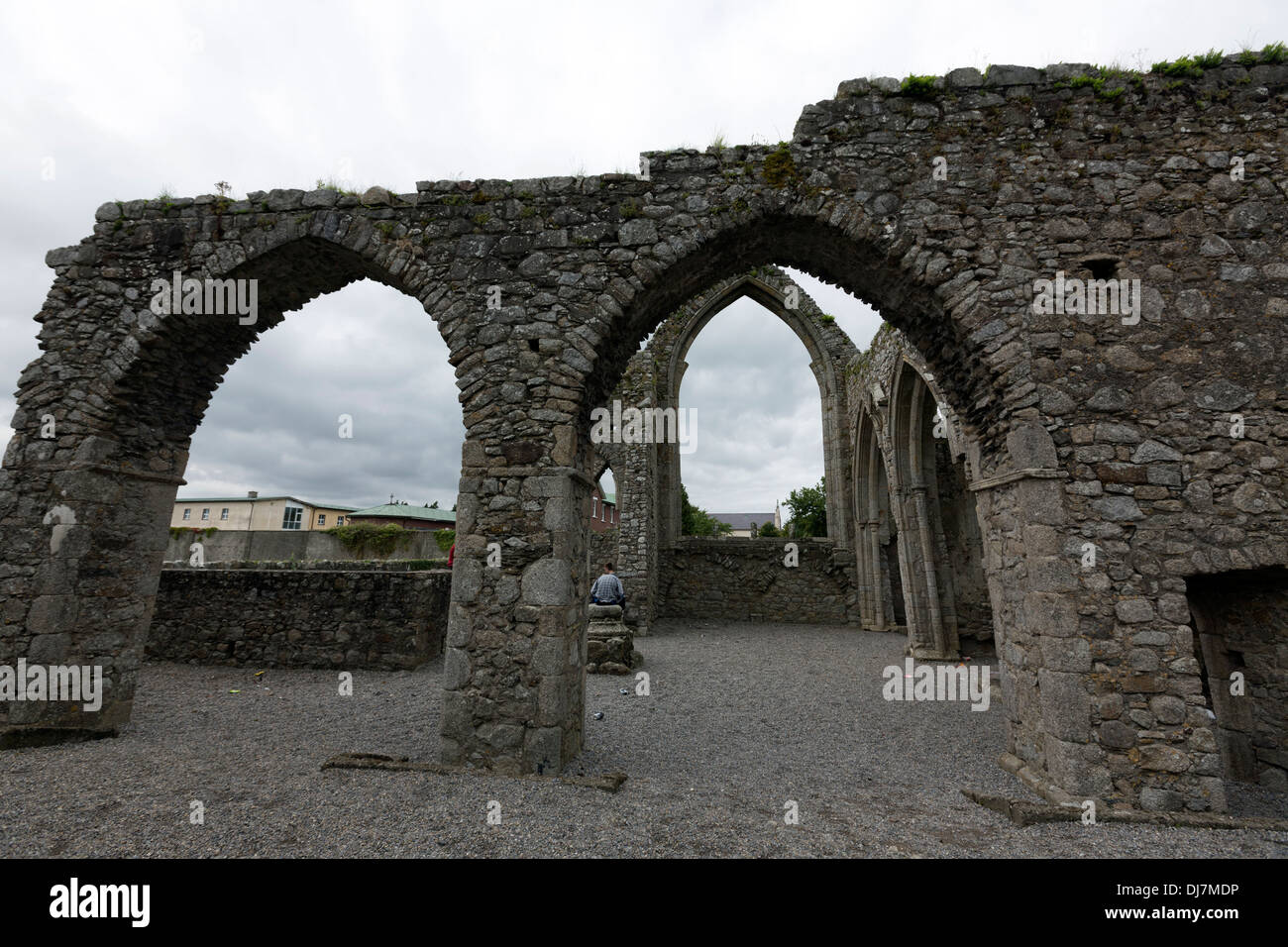 Castledermot resti di un convento francescano, Kildare, Irlanda. Foto Stock