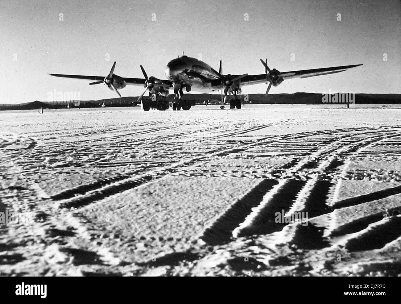 BOAC Lockheed Constellation a Goose Bay Labrador Canada eventualmente 1940s Foto Stock