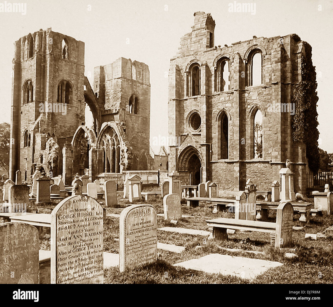 Elgin Cathedral periodo Vittoriano Foto Stock