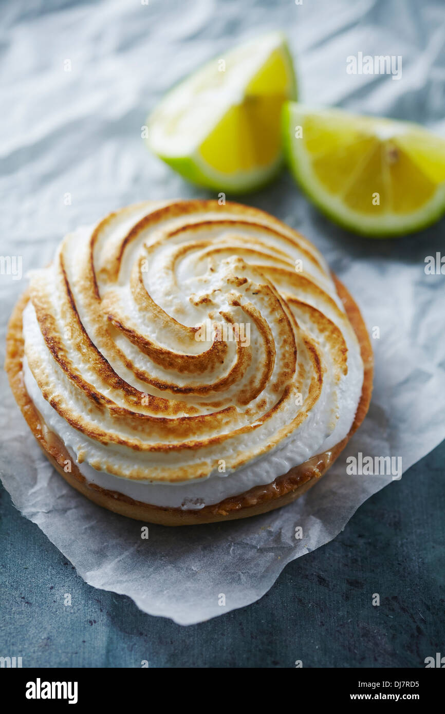 Fresh Lemon Meringue Pie Foto Stock
