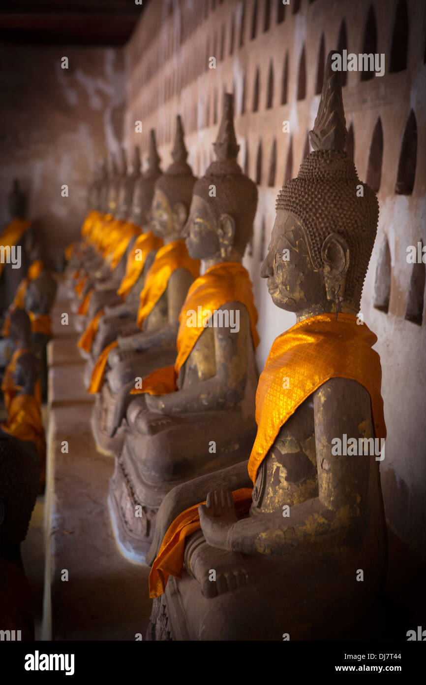 Buddha a Sisaket tempio di Vientiane, Laos Foto Stock