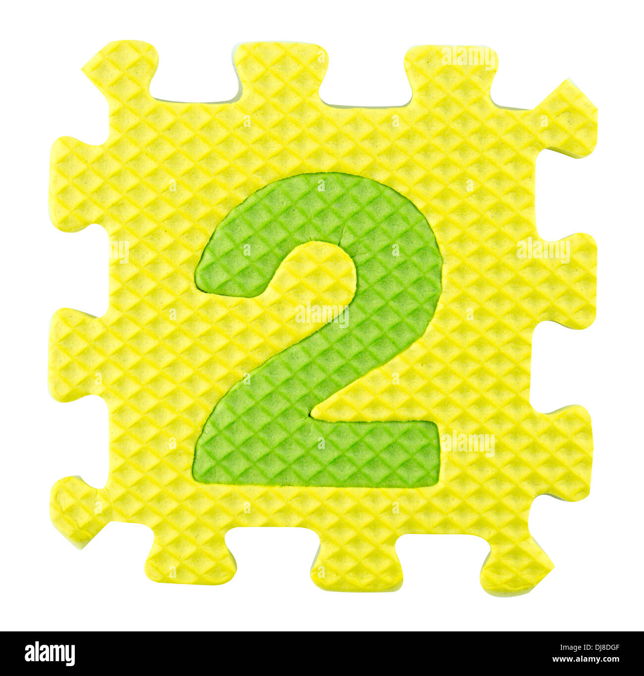 Il numero due, Alphabet puzzle isloated su sfondo bianco , con percorso di clipping. Foto Stock