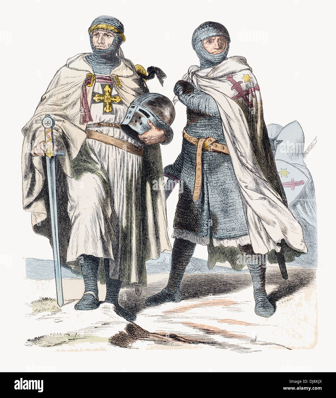 Xii secolo XII i cavalieri di Teutonic crociati Foto Stock