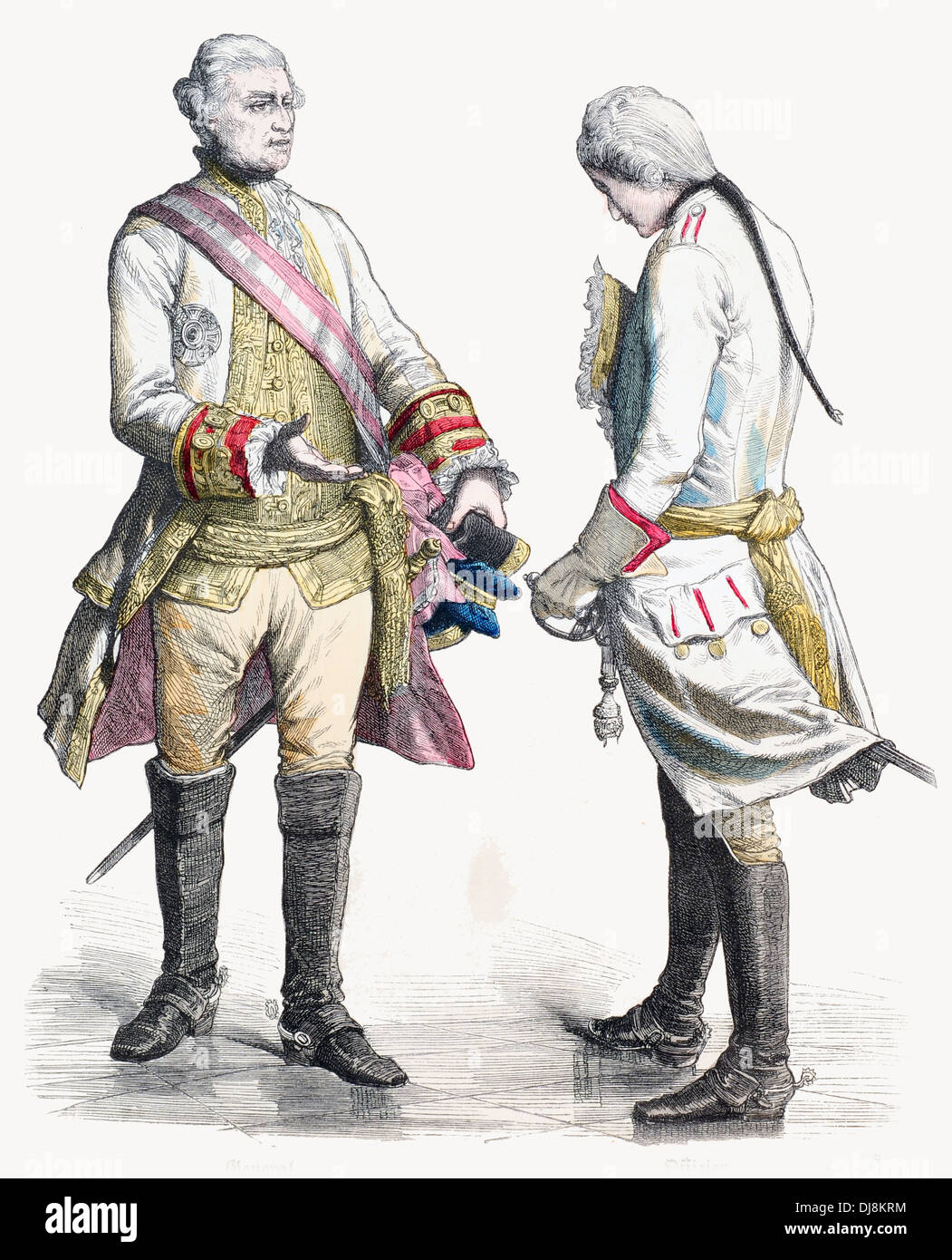 Fine diciottesimo secolo XVIII generale austriaco e Officer Foto Stock