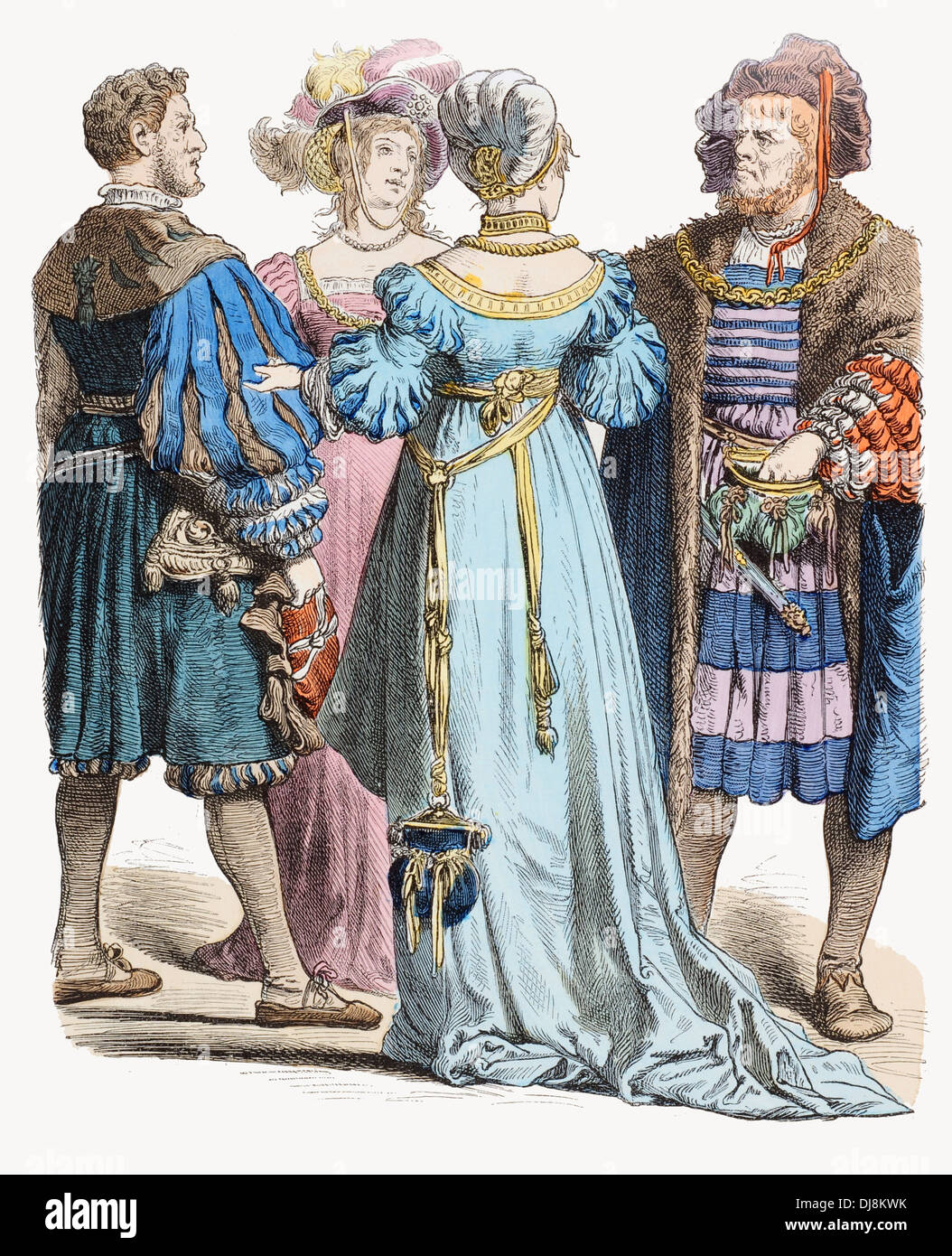 Xvi secolo XVI i cittadini tedeschi vestire Foto Stock