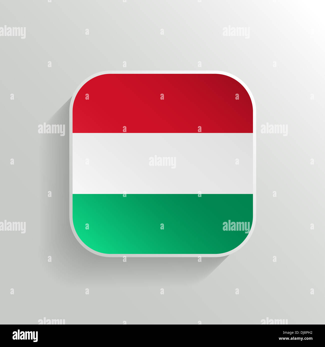 Pulsante - Ungheria icona bandiera su sfondo bianco Foto Stock