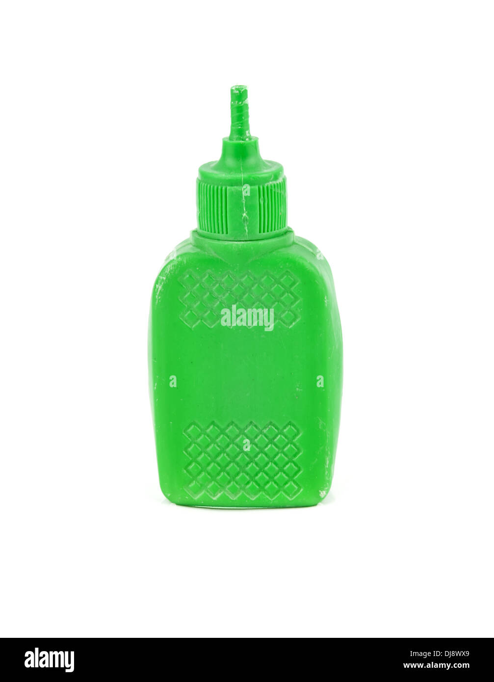 Colla in plastica contenitore isolato su bianco Foto Stock
