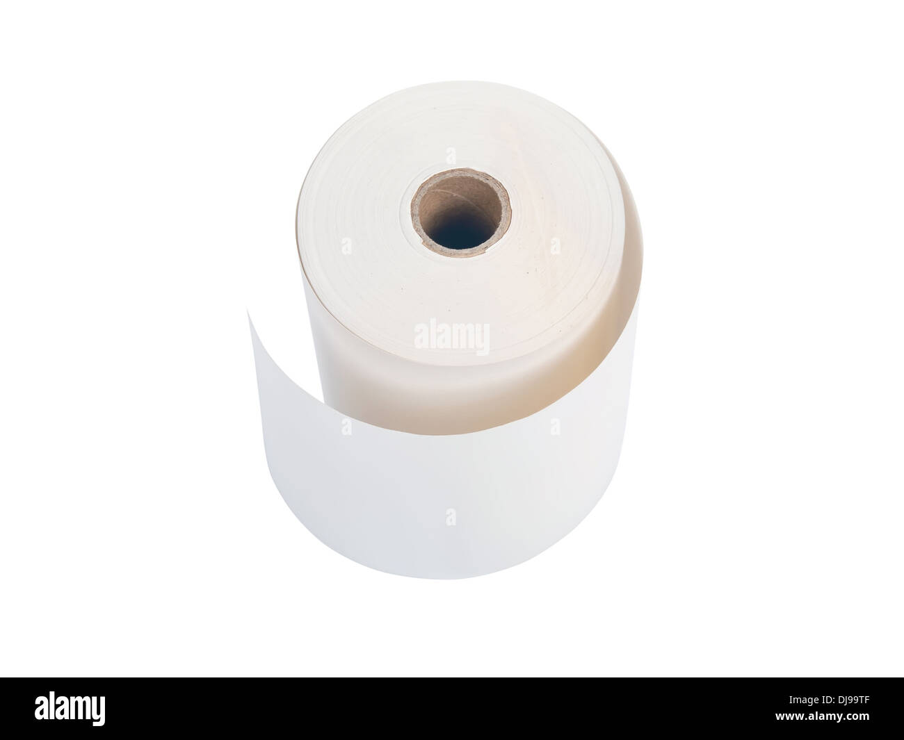 Ufficio bianco rotolo di carta isolato su sfondo bianco Foto Stock