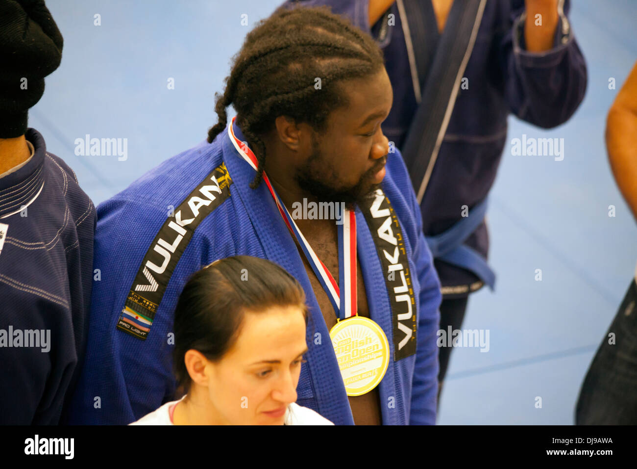 Medaglia d'oro inglese aperto di Jiu brasiliano Jitsu campionati Foto Stock