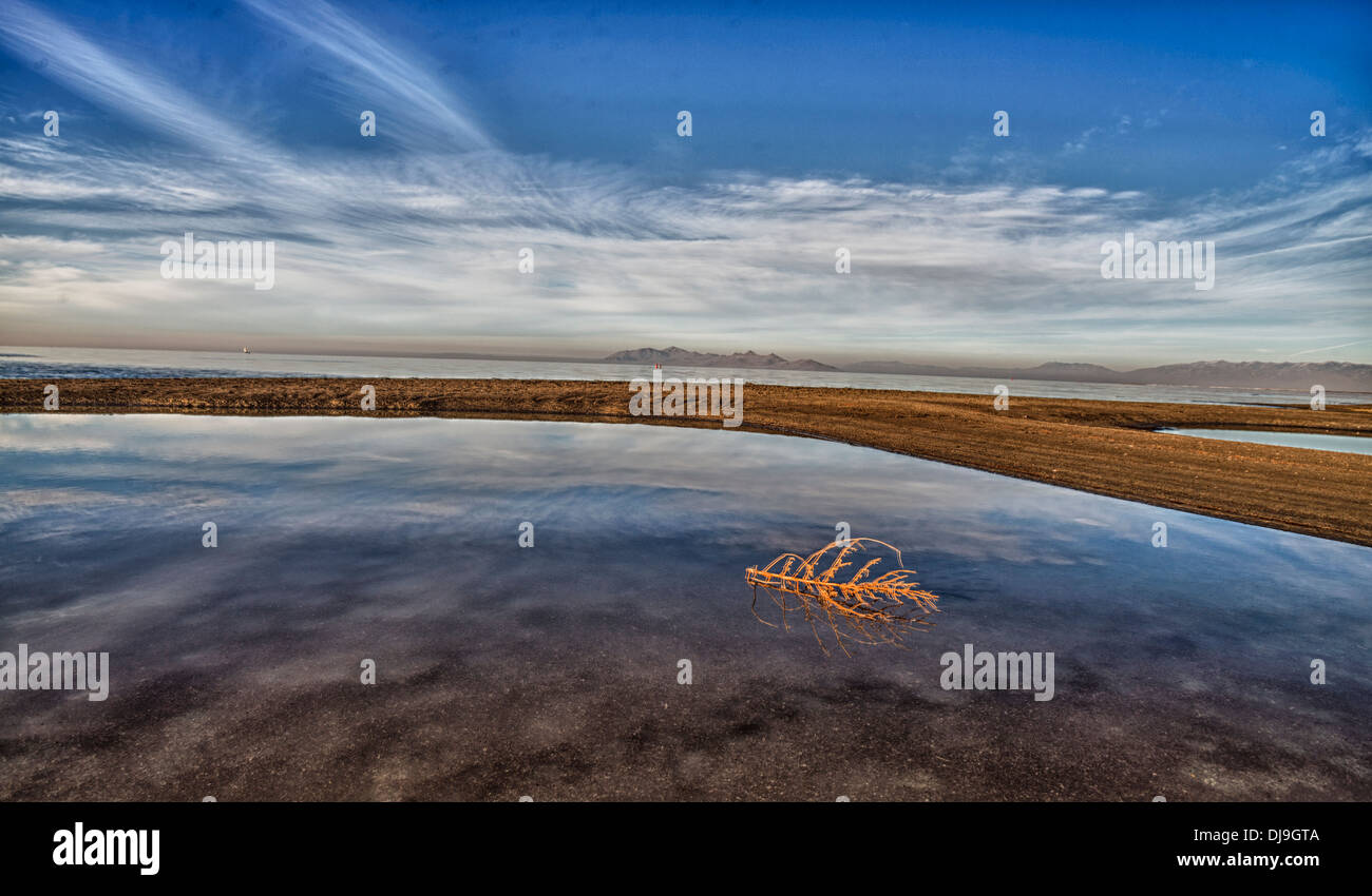 Un raffinato stile arte immagine del Grande Lago Salato nello Utah Foto Stock