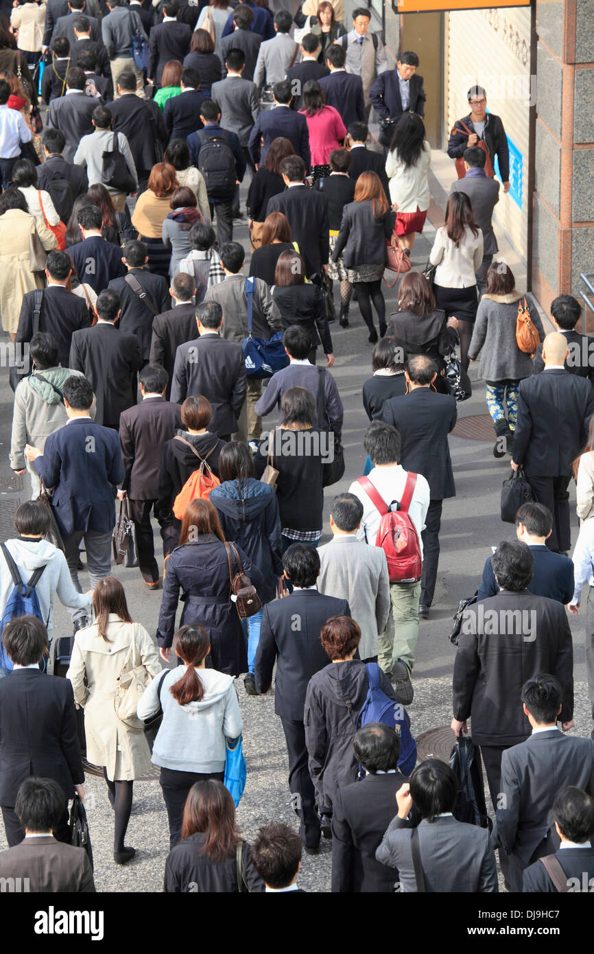 Giappone, Tokyo Shinjuku, folla, persone di andare a lavorare, Foto Stock