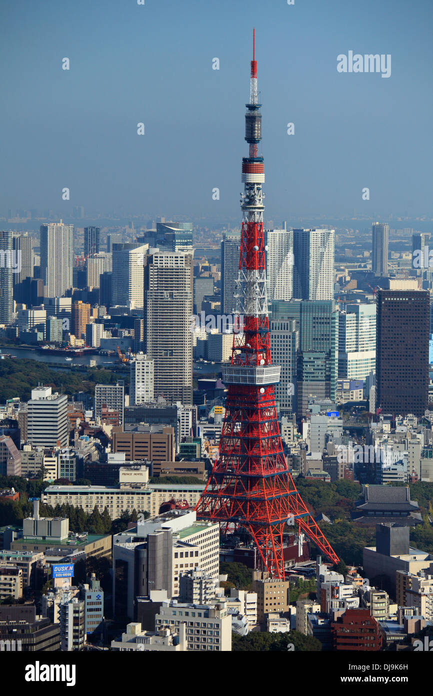 Giappone, Tokyo Tokyo Tower, skyline, generale vista aerea, Foto Stock