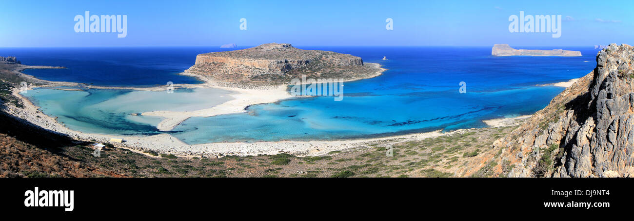 Vista panoramica della baia di Balos, Creta, Grecia Foto Stock