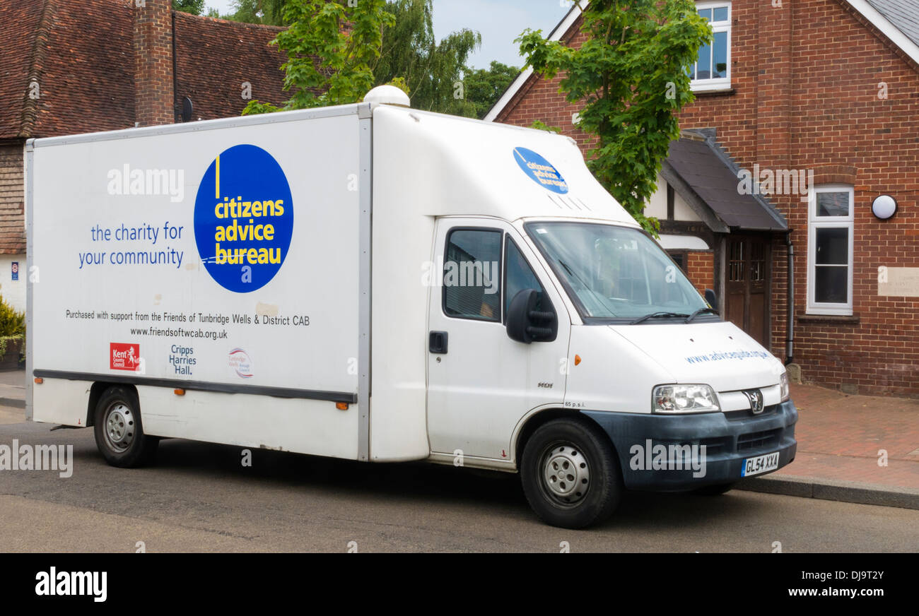 Mobile Citizens Advice Bureau Van Foto Stock