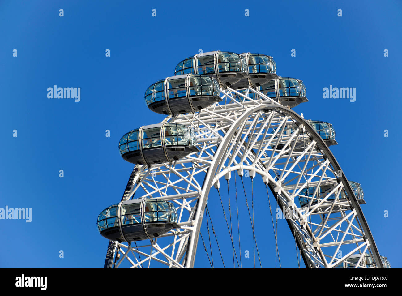 London Eye o Millennium ruota, ruota panoramica Ferris, London, Greater London, England, Regno Unito Foto Stock