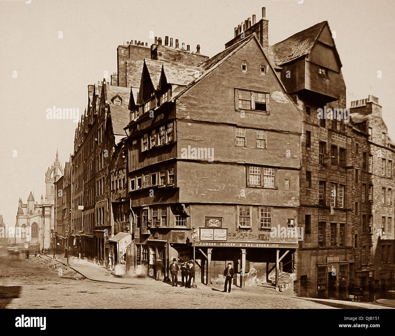 Edinburgh West Bow periodo Vittoriano Foto Stock