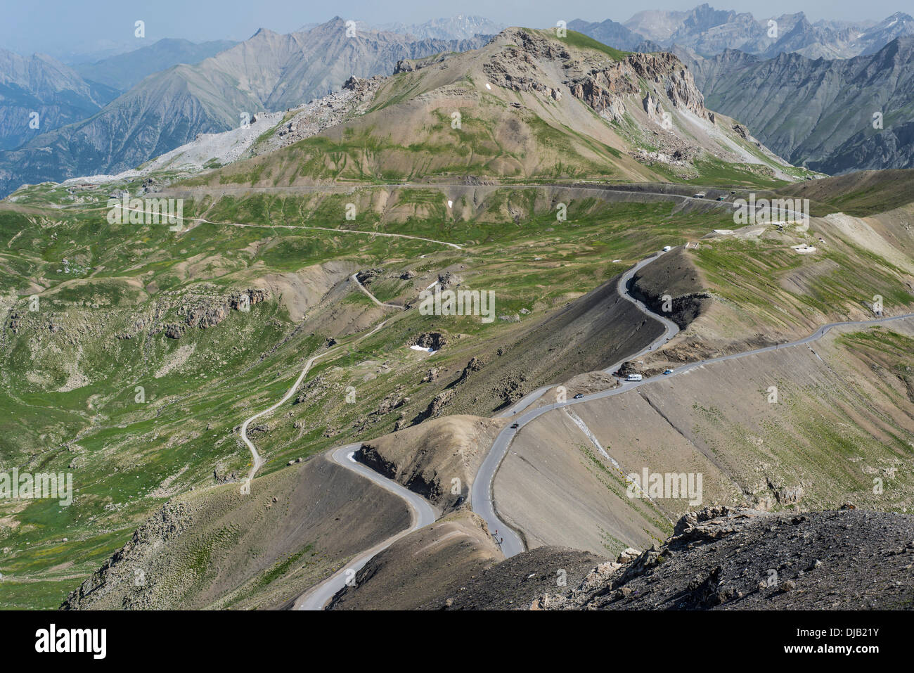 Mountain Pass del Col de la Bonette, 2715 m, parte della Route des Grandes Alpes mountain road, Jausiers Foto Stock