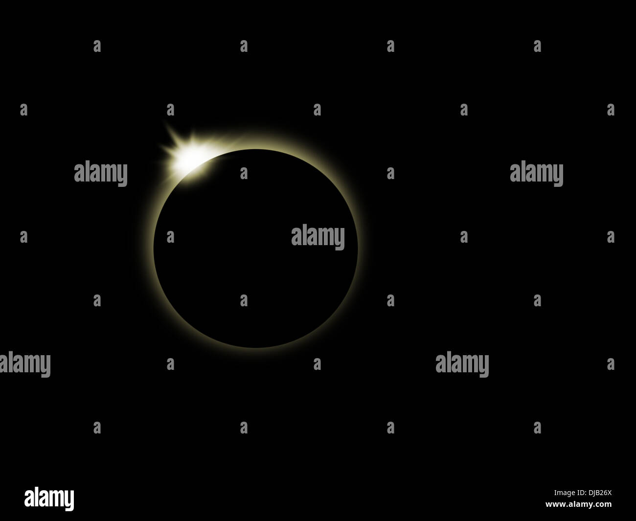 Illustrazione total eclipse Foto Stock