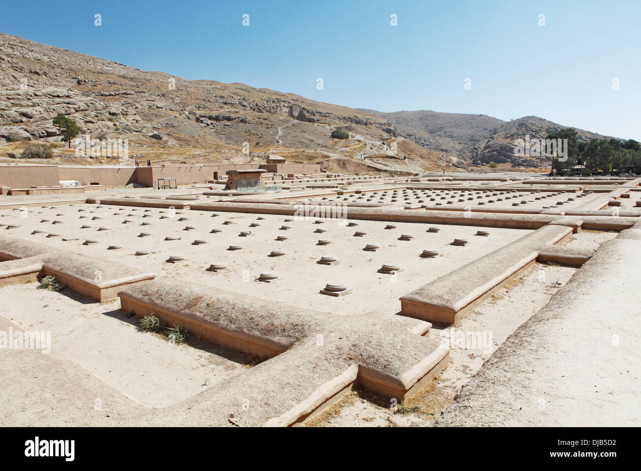 Palazzo di 100 colonne, Persiano antico città di Persepolis, Sito Patrimonio Mondiale dell'UNESCO, far Provincia, Iran Foto Stock