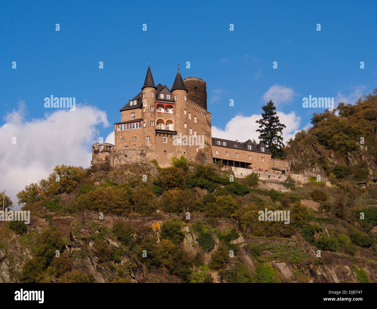 Katz Castello nella valle del Reno, Germania, Foto Stock