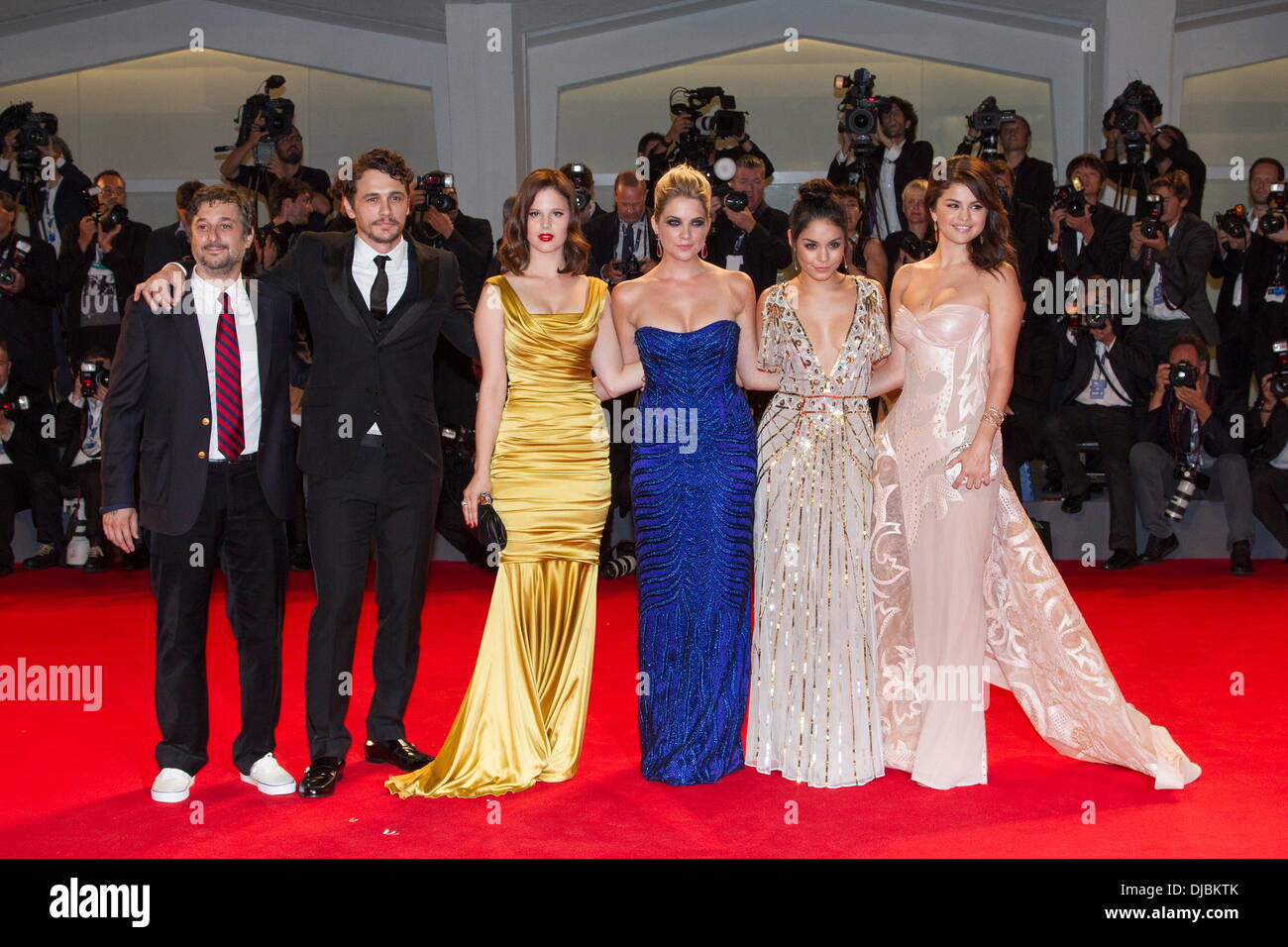 Selena Gomez, Vanessa Hudgens, Ashley Benson, Rachel Korine, James Franco e armonia Korine sessantanovesima Venice Film Festival - 'Spring Breakers" - Premiere Venezia, Italia- 05.09.12 Foto Stock