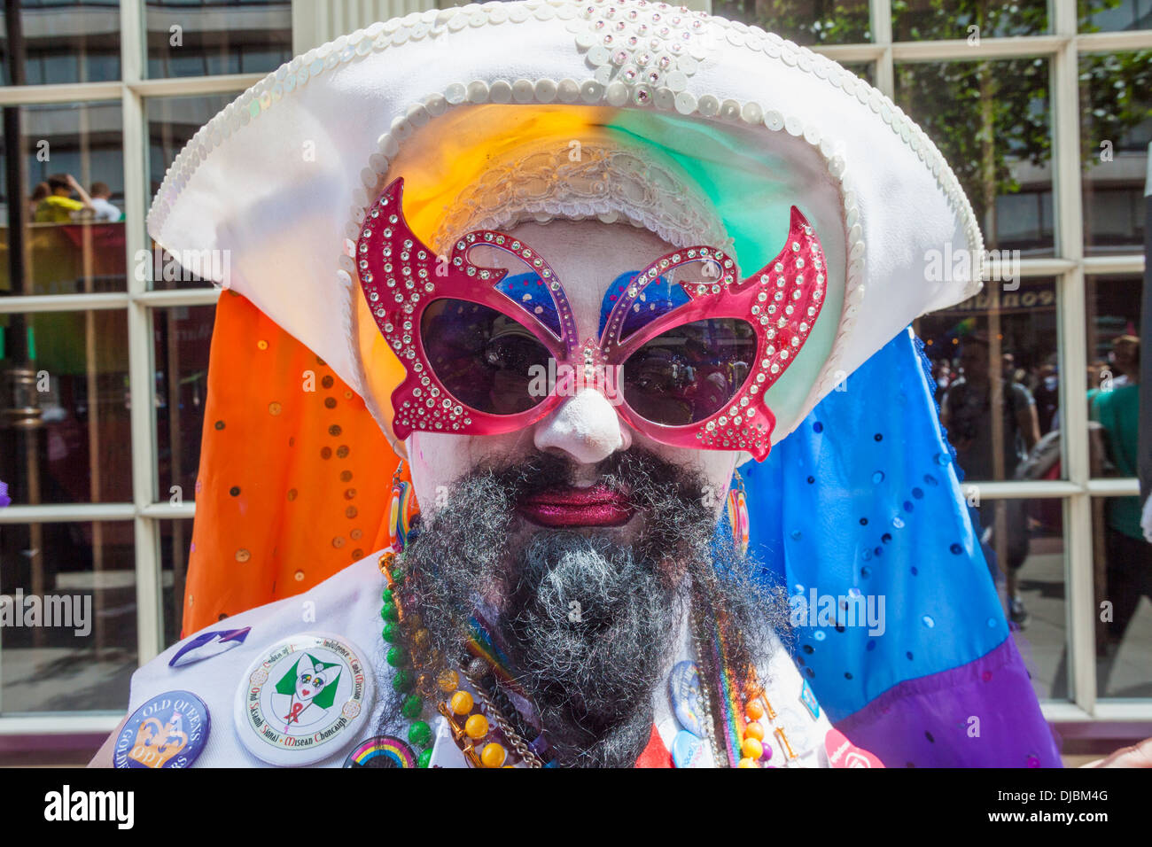 Inghilterra, Londra, l annuale Gay Pride Parade, partecipante Foto Stock