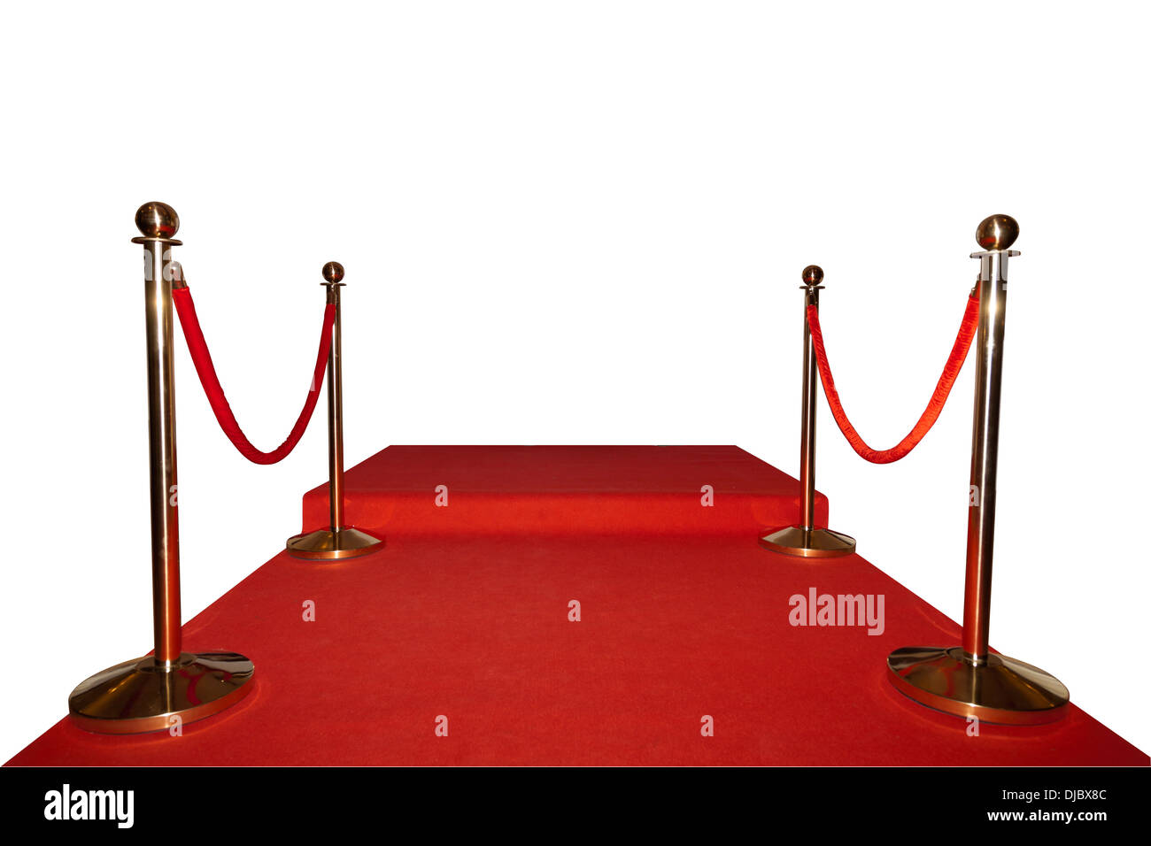 Evento red carpet isolato con percorso di clipping su sfondo bianco Foto Stock